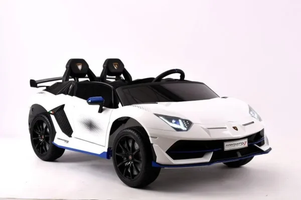 Elektro Kinderfahrzeug "Lamborghini Aventador SVJ Xago 2 Sitzer" - lizenziert - 12V7AH, 2 Motoren- 2,4Ghz Fernsteuerung, MP3, Ledersitz+EVA