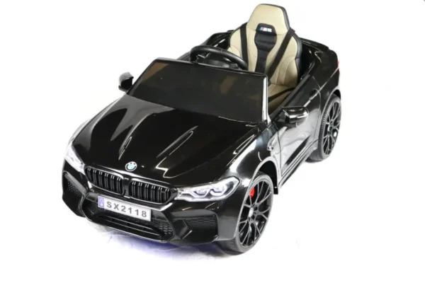 Elektro Kinderfahrzeug "BMW M5" - lizenziert - 12V7A Akku, 2 Motoren- 2,4Ghz Fernsteuerung, MP3, Ledersitz+EVA-Schwarz – Bild 2