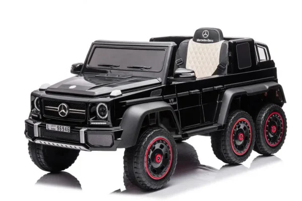 Kinderfahrzeug - Elektro Auto "Mercedes G63 AMG 6x6" - lizenziert - 12V7AH Akku + 2,4Ghz+Ledersitz+EVA-Schwarz