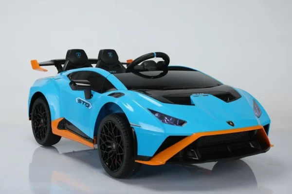 Elektro Kinderauto "Lamborghini Huracan STO" - lizenziert - 12V7A Akku, 2 Motoren- 2,4Ghz Fernsteuerung, MP3, Ledersitz+EVA