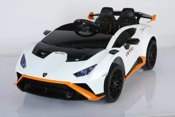 Elektro Kinderauto "Lamborghini Huracan STO" - lizenziert - 12V7A Akku, 2 Motoren- 2,4Ghz Fernsteuerung, MP3, Ledersitz+EVA – Bild 2